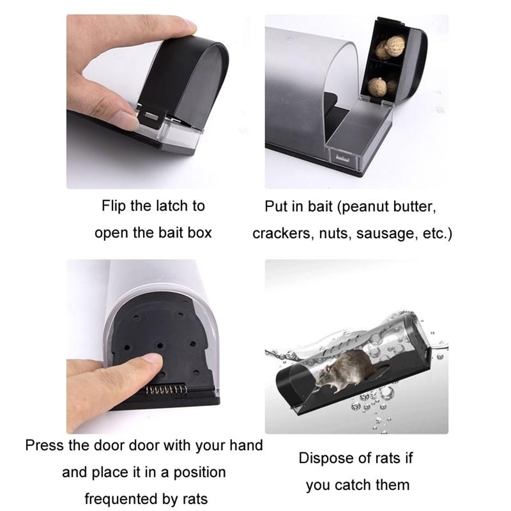 Automatic High Sensitivity Mousetrap, Reusable Humane Plastic Mouse Trap for Home & Business