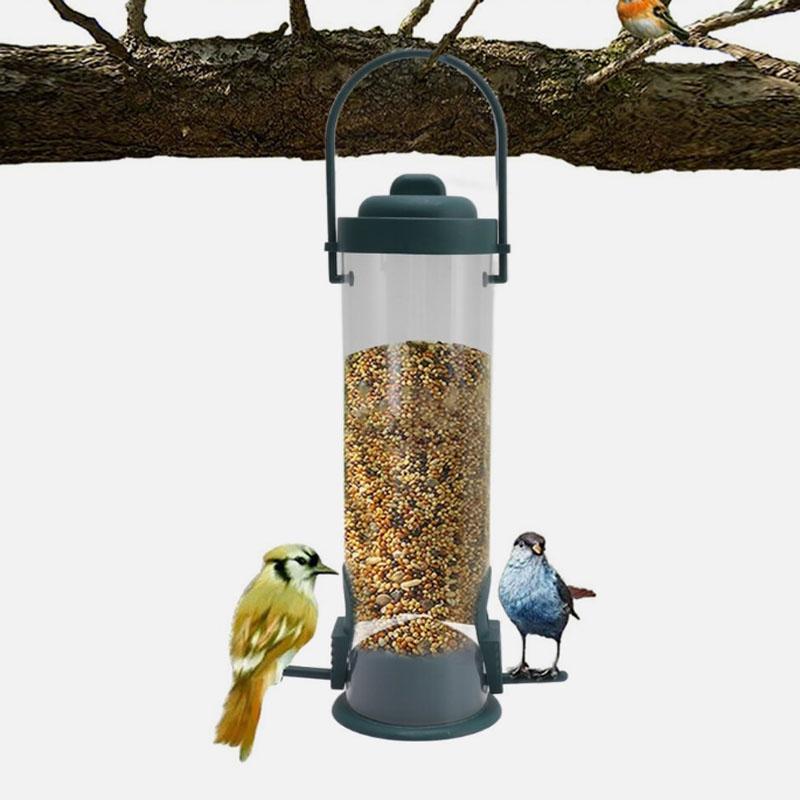 Transparent Hanging Bird Feeder Squirrel Proof Outdoor Automatic Feeding Station 0