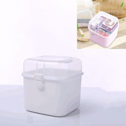 transparent rotating cosmetic storage box multi purpose organizer for jewelry medicine and daily essentials