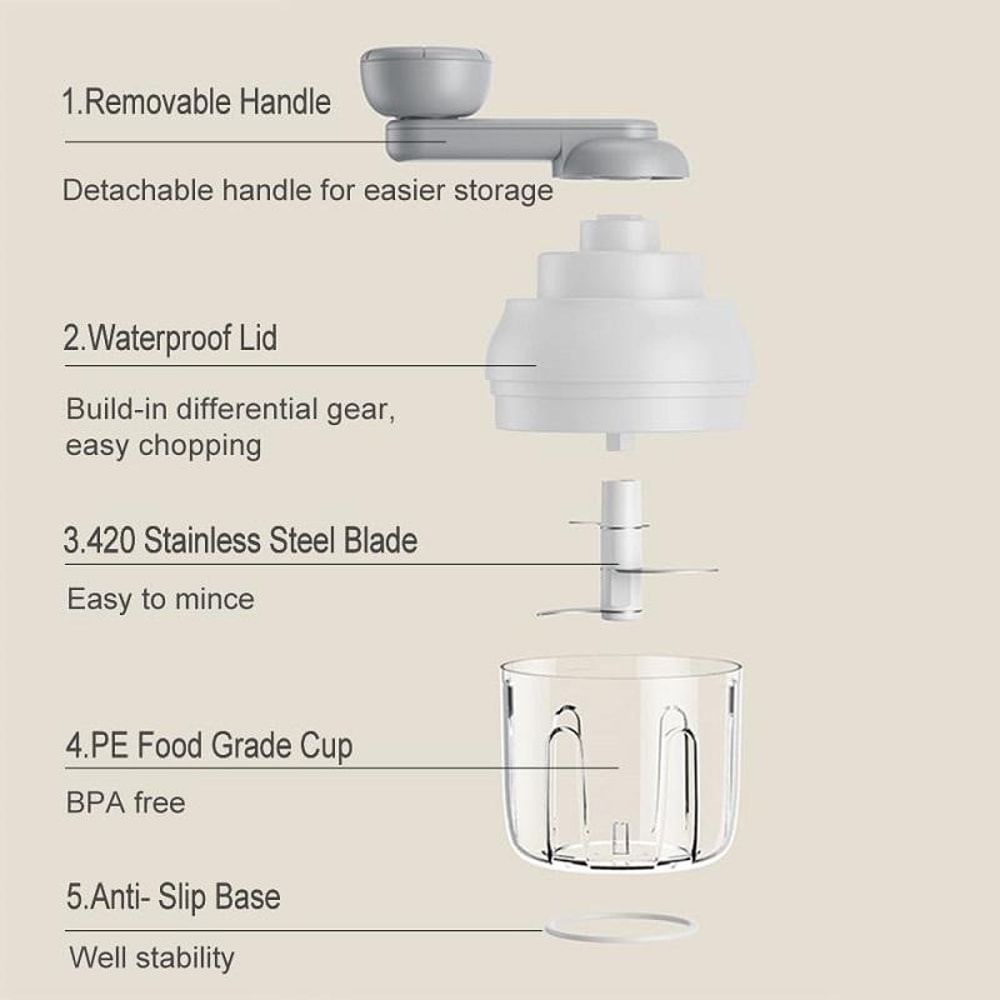 Manual Garlic Chopper Mini Food Processor Vegetable Cutter 3