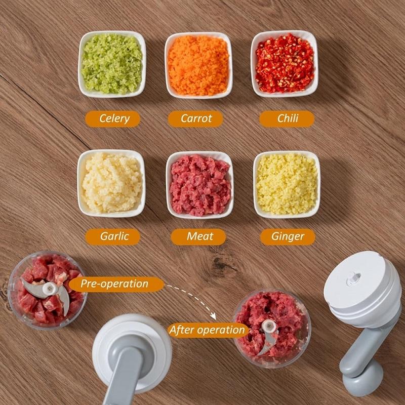 Manual Garlic Chopper Mini Food Processor Vegetable Cutter 7