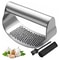 Heavy Duty Stainless Steel Garlic Press Curved Easy Garlic Crusher Tool