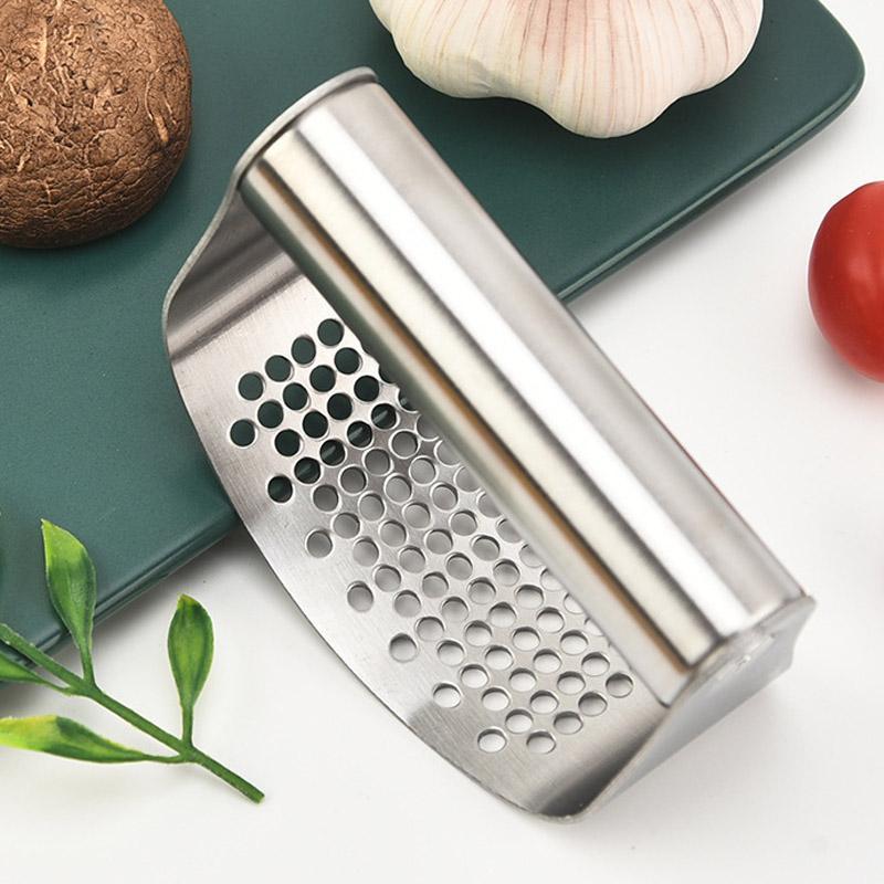 Heavy Duty Stainless Steel Garlic Press Curved Easy Garlic Crusher Tool