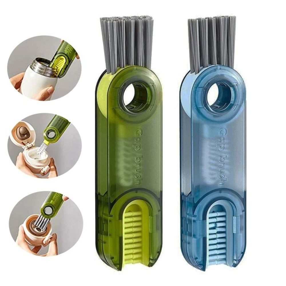 3in1 Bottle Lid Cleaning Brush Set For Deep Cleaning Cups Caps Grooves 0