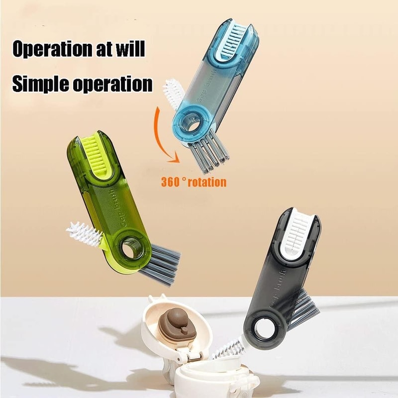3in1 Bottle Lid Cleaning Brush Set For Deep Cleaning Cups Caps Grooves 1