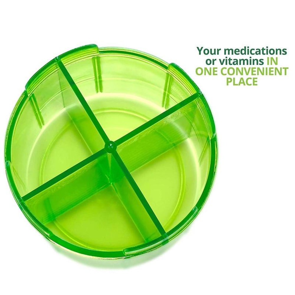 Portable Transparent Pill Organizer Box with 4 Compartments Leakproof Travel Medicine Case