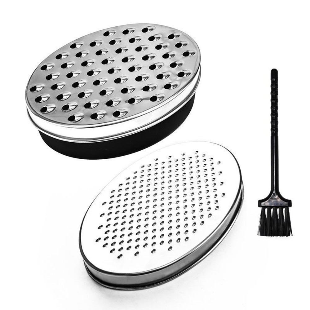 Vegetable Slicer With Container Stainless Steel Grater Set With Discs And Cleaning Brush 0