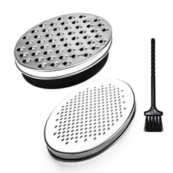 vegetable slicer with container stainless steel grater set with discs and cleaning brush