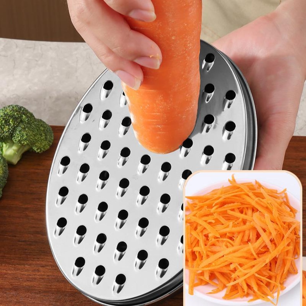 Vegetable Slicer With Container Stainless Steel Grater Set With Discs And Cleaning Brush 5
