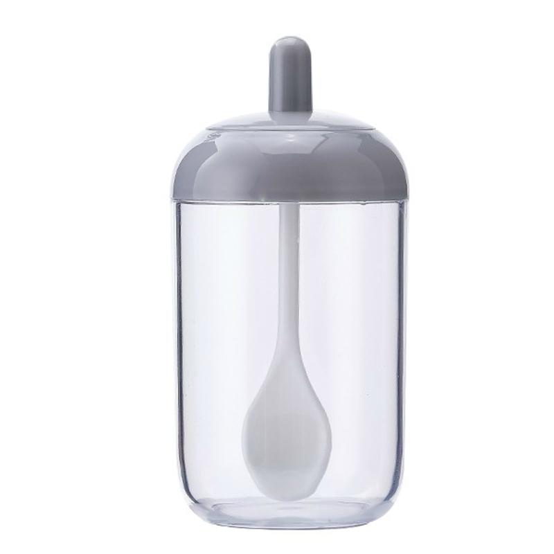 Minimalist Gray Spice Jar With Spoon For Salt Sugar And Seasoning 7