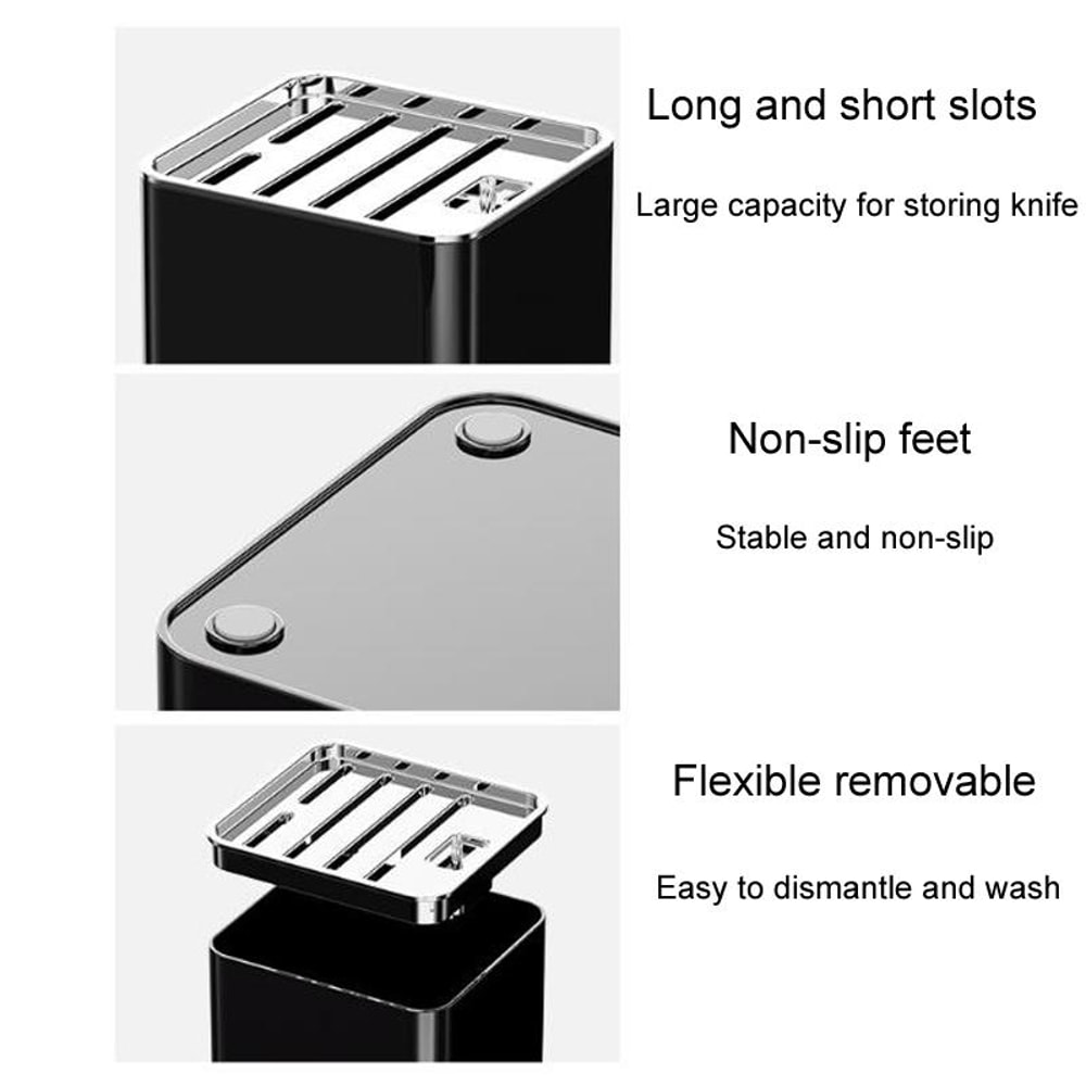 Compact Knife Organizer With Drain Tray Countertop Kitchen Knife Holder For Safe Everyday Storage 2