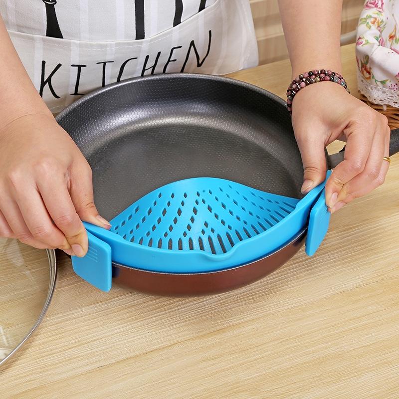 ClipOn Silicone Pasta Strainer For Pots Universal Kitchen Drainer 3