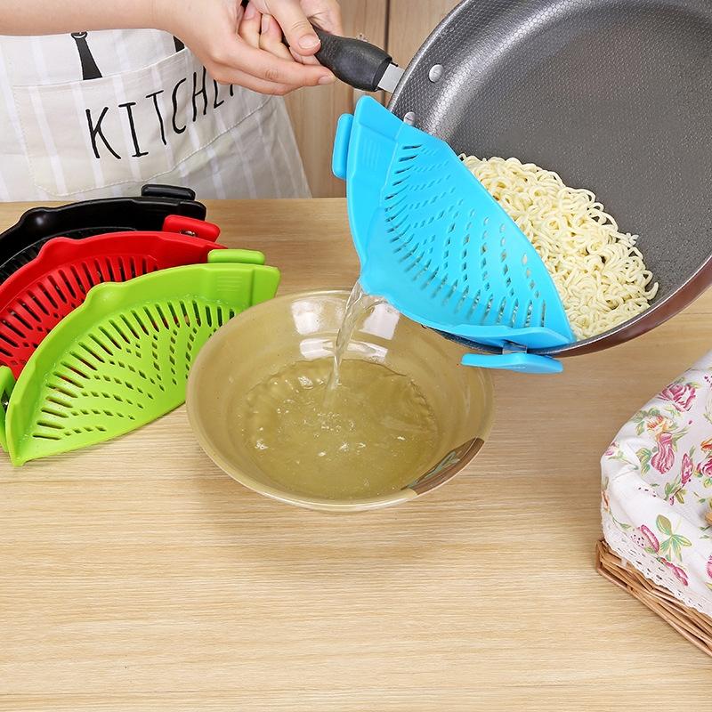 ClipOn Silicone Pasta Strainer For Pots Universal Kitchen Drainer 6