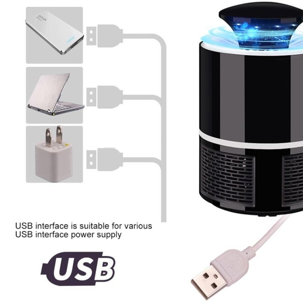 USB Quiet Mosquito Killer Lamp With UV Trap Strong Suction 3