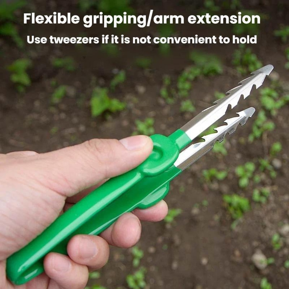 Precision Garden Tweezers Tool For Succulents Weeding Stainless Steel Grip Clip 4
