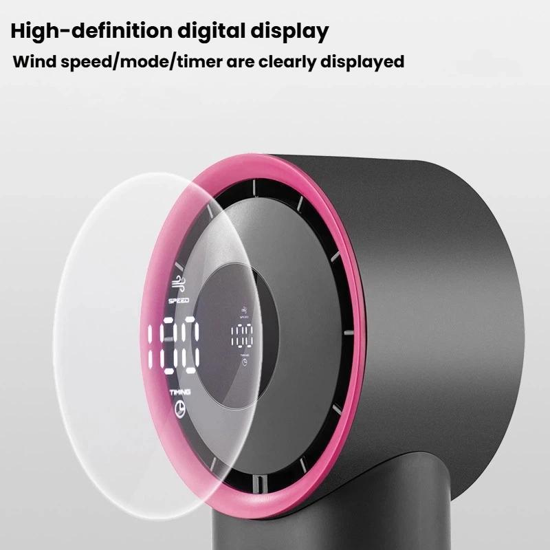 USB Rechargeable Desktop Fan with LED Display, Stepless Speed Control & Timer