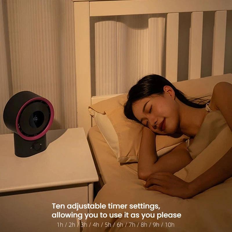 USB Rechargeable Desktop Fan with LED Display, Stepless Speed Control & Timer