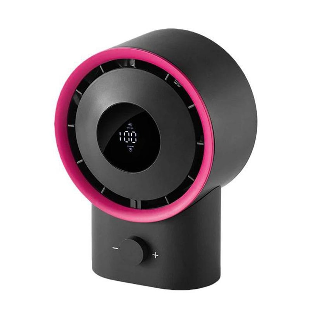 USB Rechargeable Desktop Fan with LED Display, Stepless Speed Control & Timer