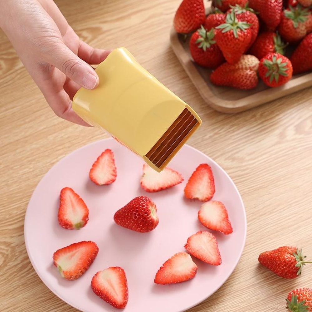 Quick Slice Fruit Slicer Cup For Strawberries Grapes And Bananas 2