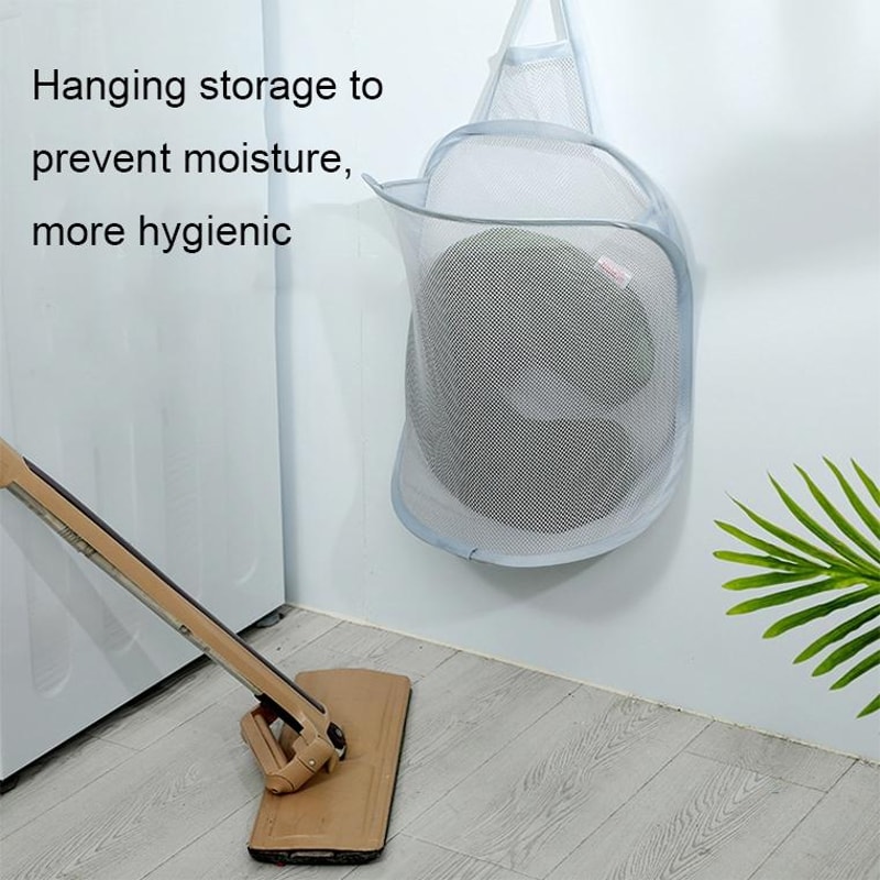 Foldable Wall Mounted Laundry Basket Breathable Hanging Dirty Clothes Organizer 1