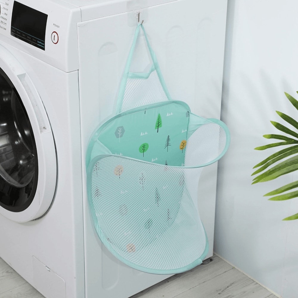 Foldable Wall Mounted Laundry Basket Breathable Hanging Dirty Clothes Organizer 6