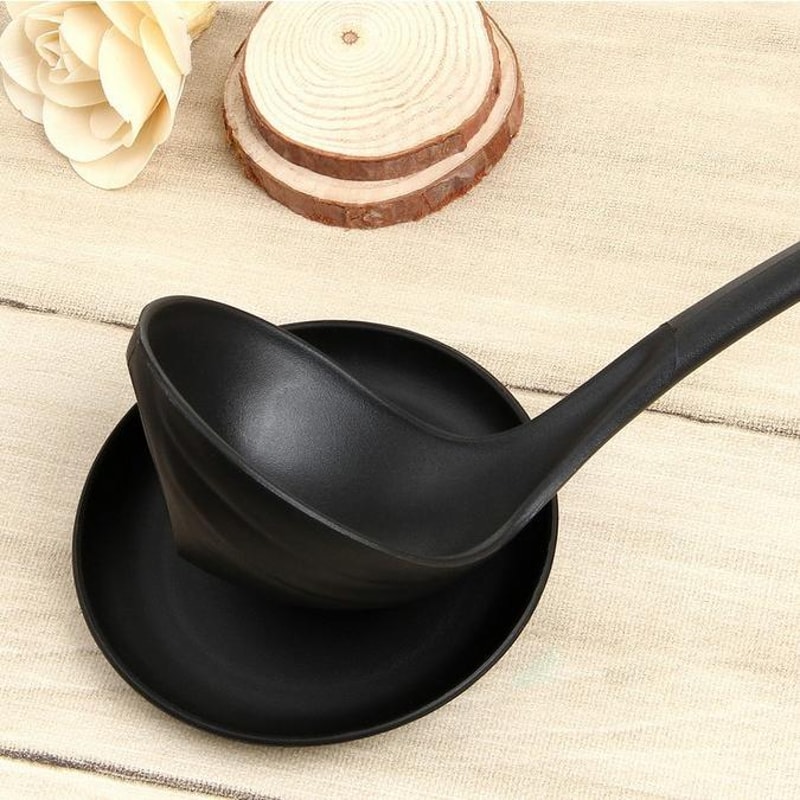 Self Standing Ladle Spoon With Drip Tray Heat Resistant Kitchen Serving Spoon 1