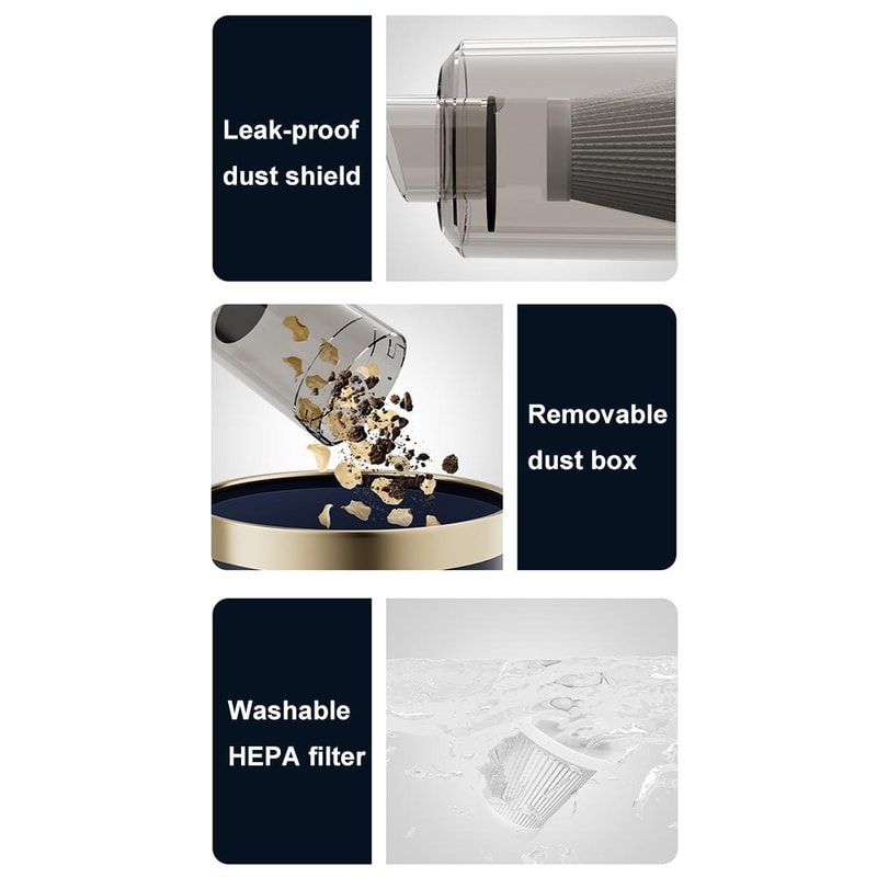 Portable Car Vacuum Cleaner Cordless Handheld Mini Vacuum Cleaner With Powerful Suction 3