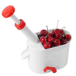 stainless steel cherry pitter tool with lock for fast clean fruit prep