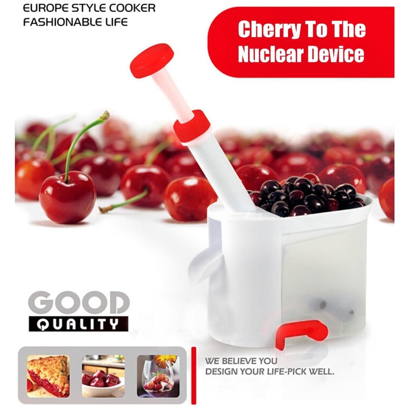 Stainless Steel Cherry Pitter Tool With Lock For Fast Clean Fruit Prep 4