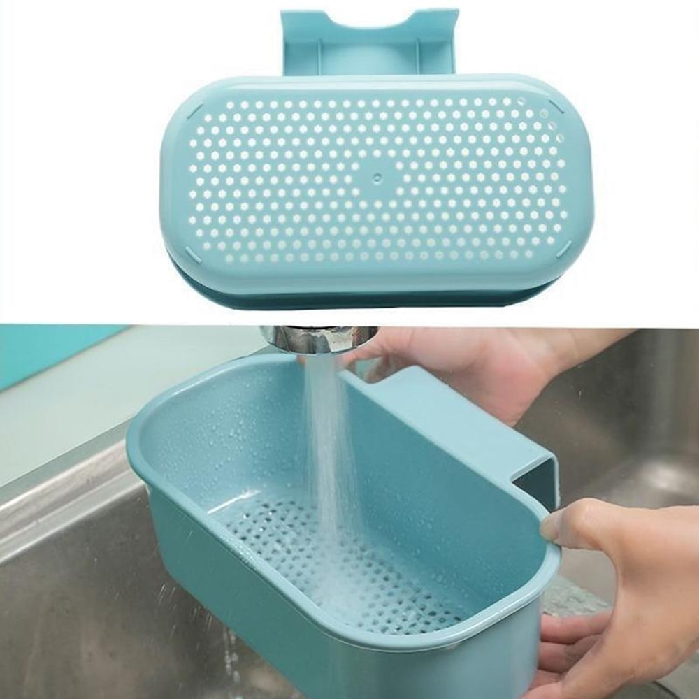 QuickDrain Kitchen Sink Sponge Holder Basket For Soap Brushes And Sink Storage 3