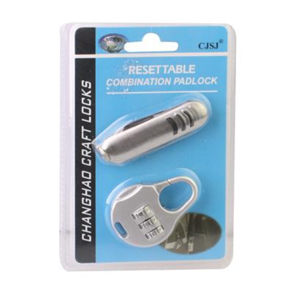 Portable Mini Combination Lock With Folding Knife Multi Tool For Travel And Everyday Security 3