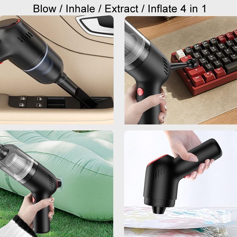 Wireless Charging Mini Car Vacuum Cleaner High Power Wet Dry Portable 4 In 1 Cleaner 9