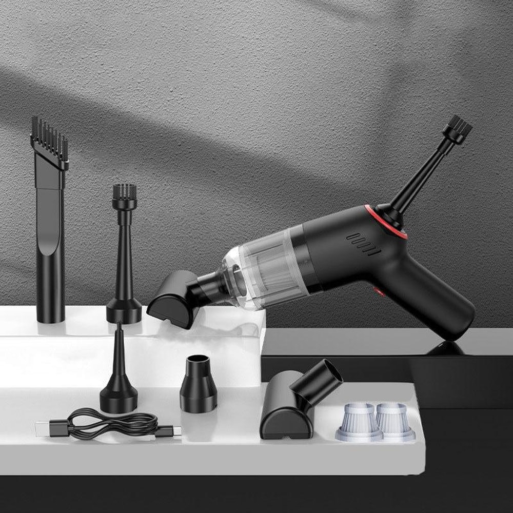 Wireless Charging Mini Car Vacuum Cleaner High Power Wet Dry Portable 4 in 1 Cleaner