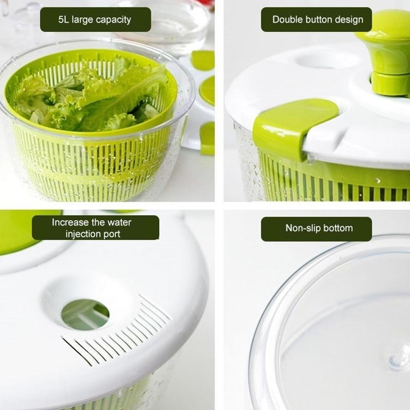 3in1 Vegetable Dehydrator Basket Large Capacity Kitchen Drain Basket With Grater Slicer 3