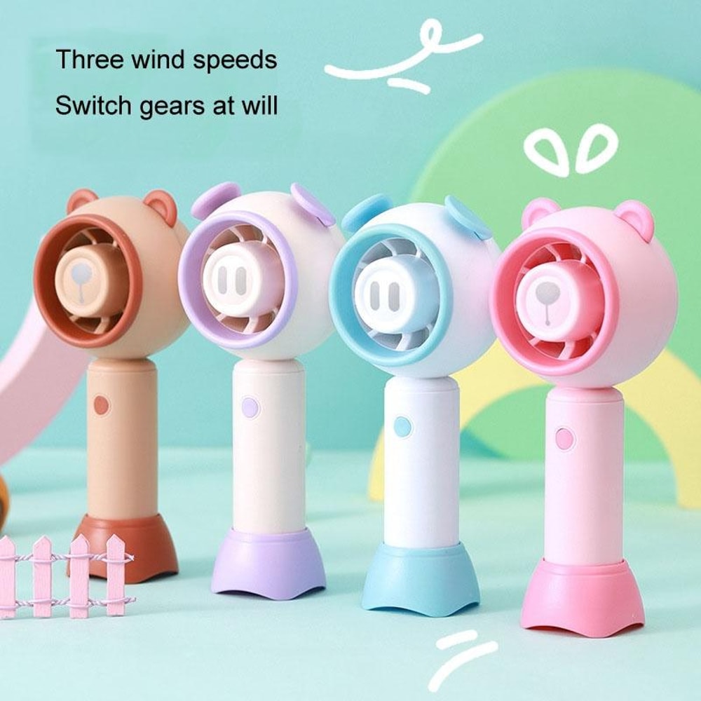 Mini USB Fan Portable Handheld Cute Cartoon Desk Fan With Rechargeable Battery 2
