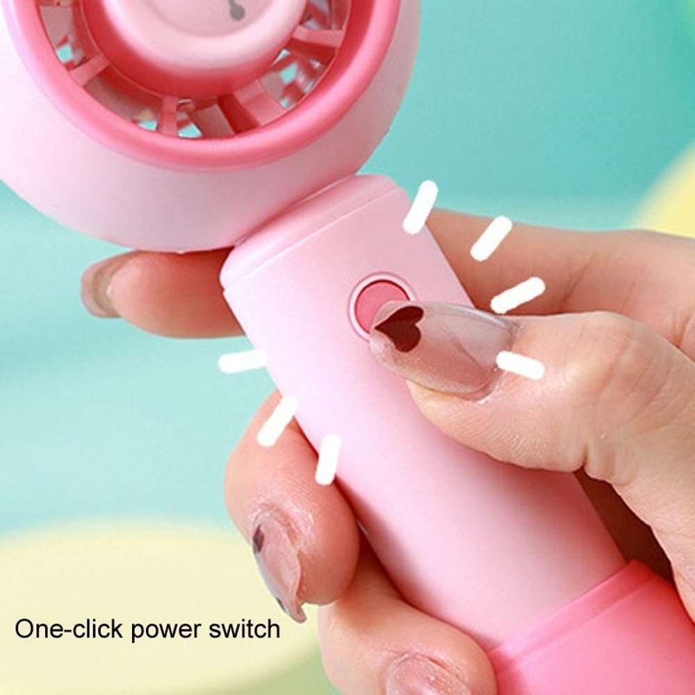 Mini USB Fan Portable Handheld Cute Cartoon Desk Fan With Rechargeable Battery 5