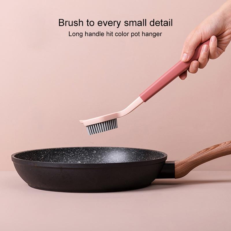 Long Handle Dish Cleaning Brush Non Scratch Kitchen Pot Scrubber 4