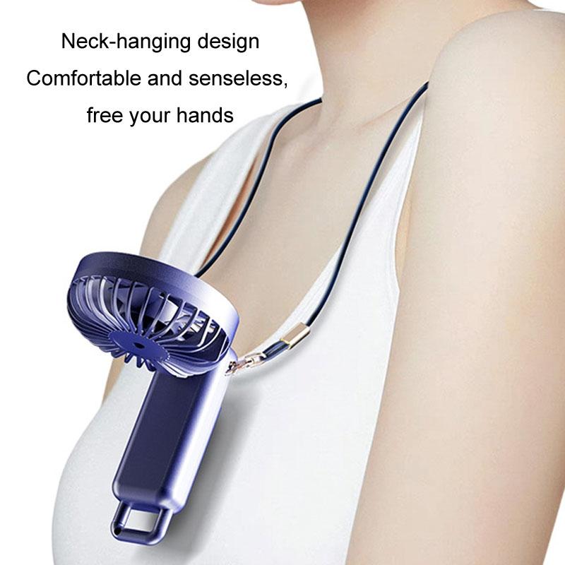 Portable Neck Fan With Digital Display USB Rechargeable Foldable Mini Handheld Fan 2