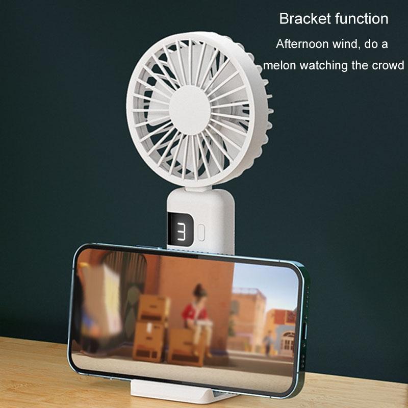 Portable Neck Fan With Digital Display USB Rechargeable Foldable Mini Handheld Fan 3