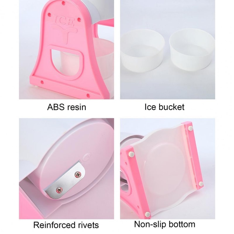 Manual Ice Crusher Shaved Ice Maker With Hand Crank Portable Smoothie Snow Cone Machine 2