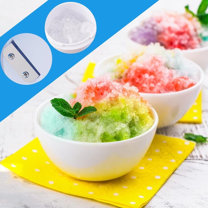 Manual Ice Crusher Shaved Ice Maker With Hand Crank Portable Smoothie Snow Cone Machine 3