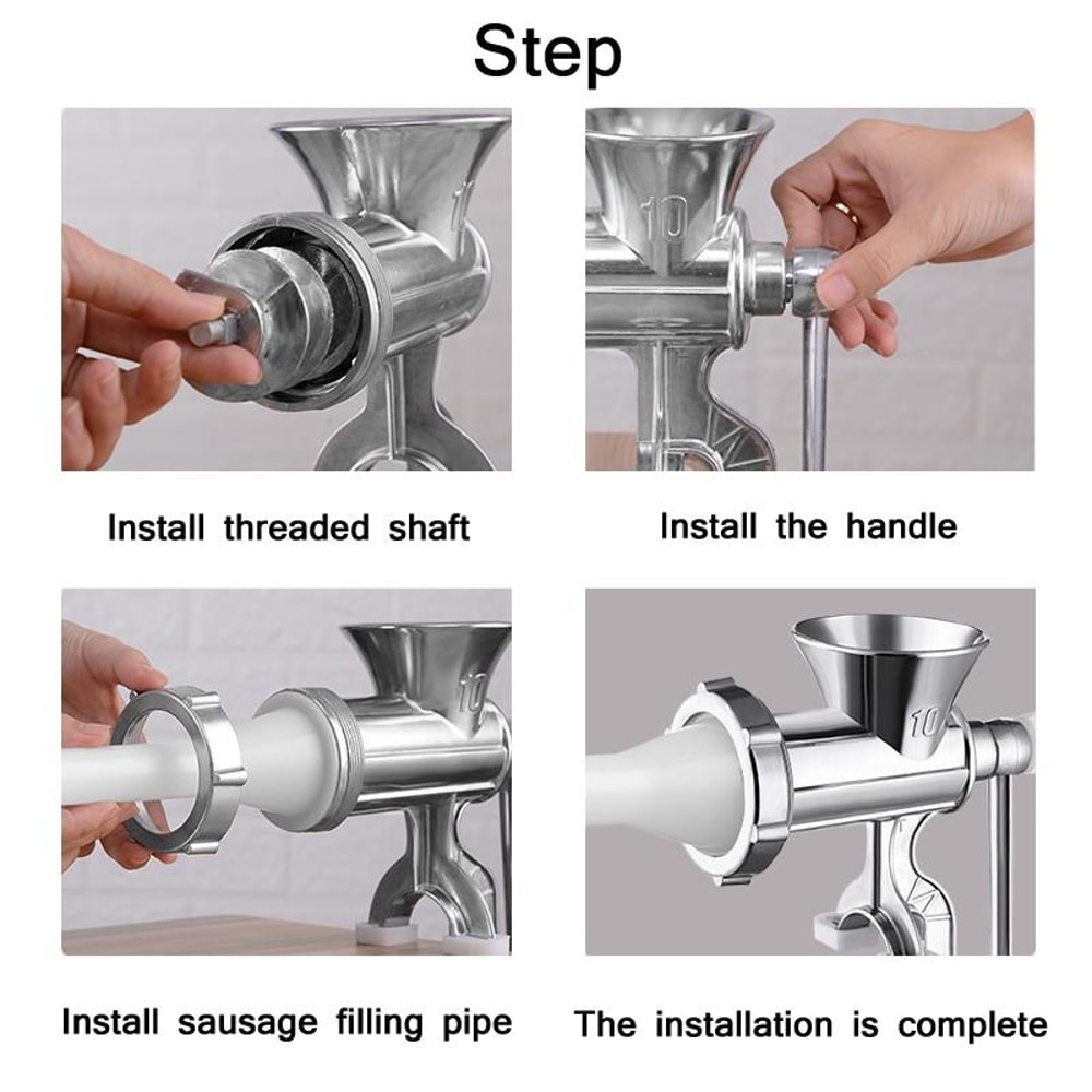 Heavy Duty Manual Meat Grinder Sausage Maker Machine For Home Kitchen Use 3