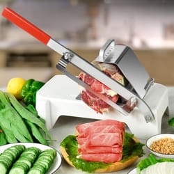 manual meat slicer adjustable thickness stainless steel vegetable cutter for home kitchen