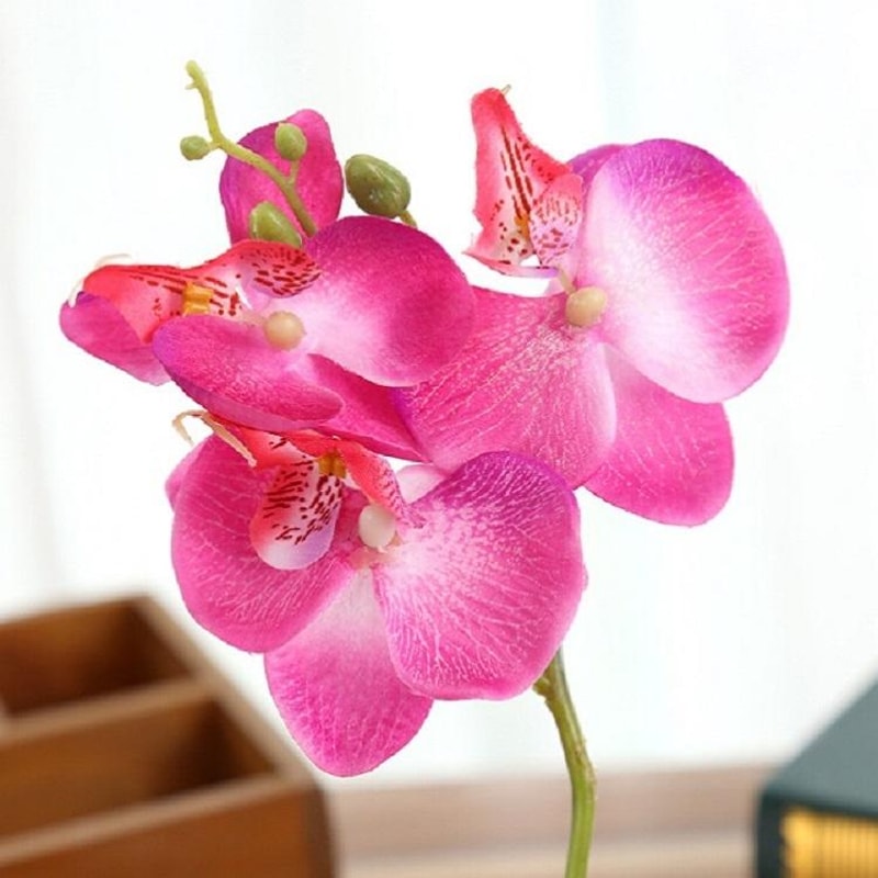 Artificial Orchid Plant In Ceramic Pot Decorative Potted Flowers For Home Office Decor 2