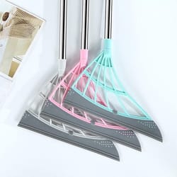 magic silicone floor squeegee broom for hair removal bathroom & multi surface cleaning