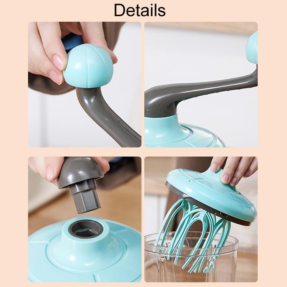 Blue Manual Egg Beater Cream Whipper Hand Whisk Mixer For Baking 6