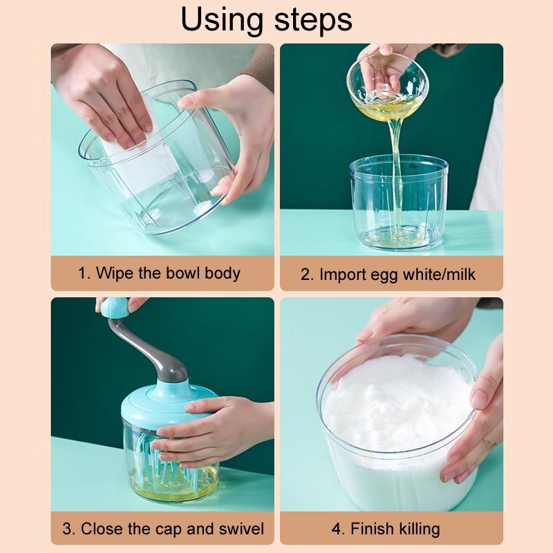 Blue Manual Egg Beater Cream Whipper Hand Whisk Mixer For Baking 7