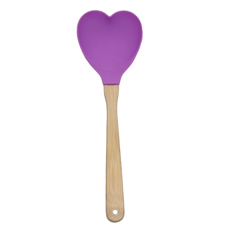 Heart Shaped Silicone Spatula Spoon Heat Resistant Nonstick Baking Tool 0
