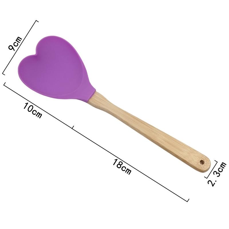 Heart Shaped Silicone Spatula Spoon Heat Resistant Nonstick Baking Tool 4