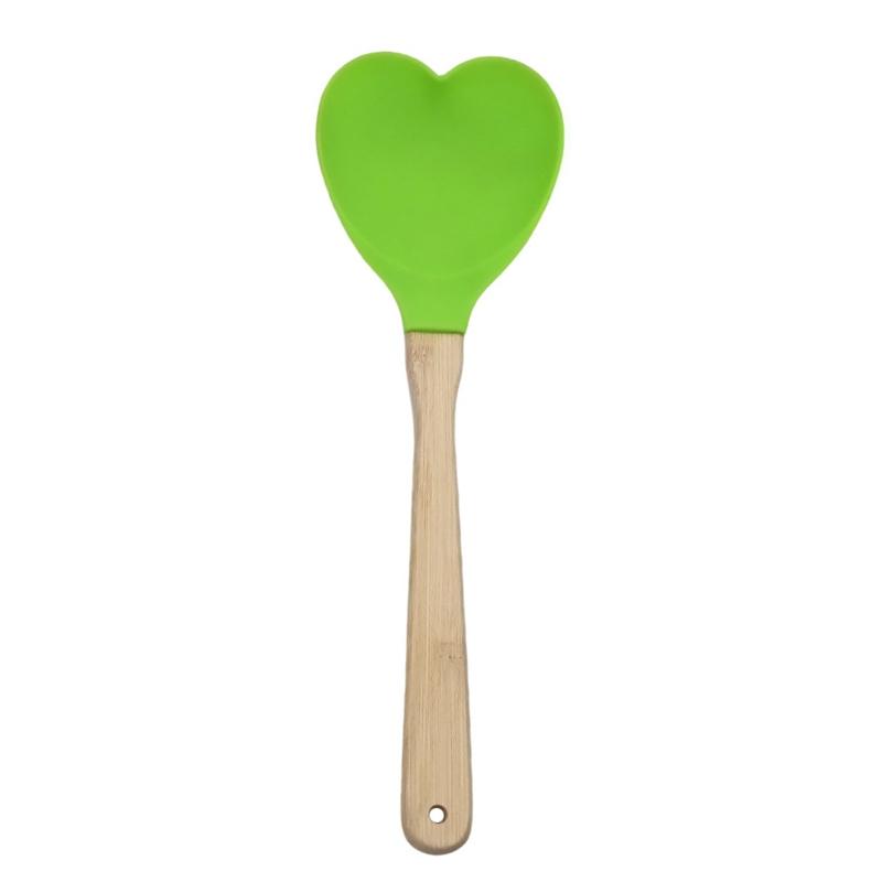 Heart Shaped Silicone Spatula Spoon Heat Resistant Nonstick Baking Tool 7